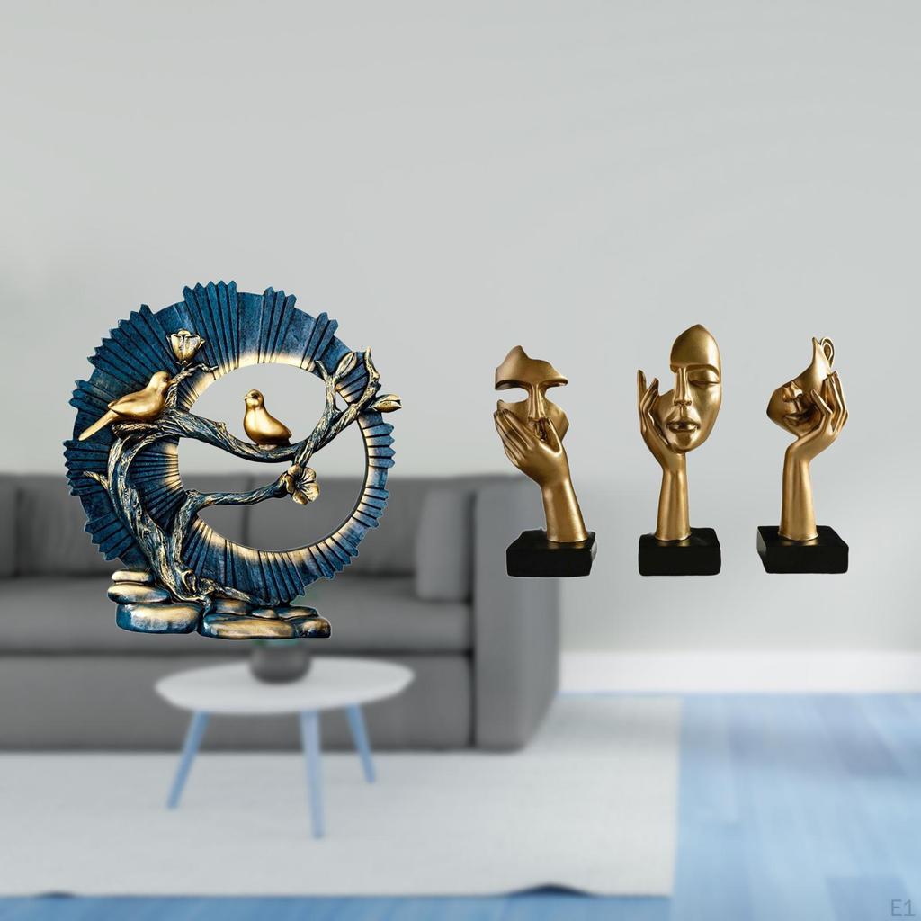 Figurine Craft Knick Knack Resin Thinker Statues Tabletop Decorations Abstract Art Sculptures for