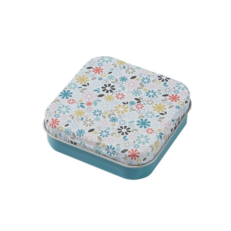 Portable Square Flip Metal Tin Storage Box Durable Rust-free Container for Candy Pills Coins DIY Craft Supplies