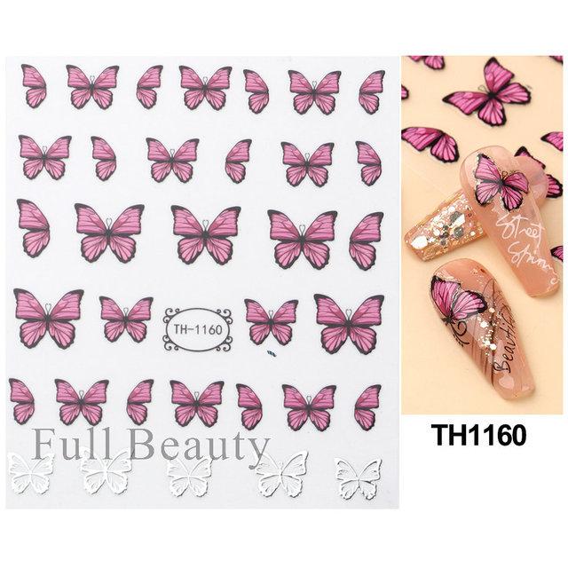 Nail Art Stickers Ins Spring Blue Variety Butterfly Fresh Thin Tough Adhesive Nail Stickers