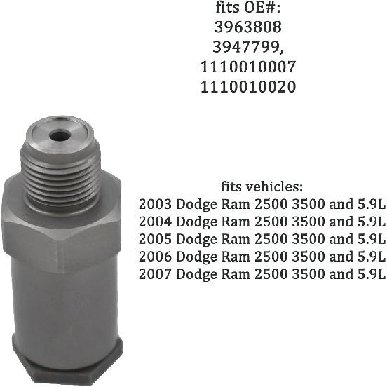 KEEPTOP F00R000756 Fuel Rail Pressure Relief Valve 1110010008 Limiting Valve Compatible with Dodge Ram 2500 3500 03-07 CUMMINS 5.9L Engine