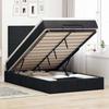 VidaXL Cadre de lit ottoman avec matelas noir 120x200cm tissu, cadre de lit, cadre de lit rembourré, cadre de lit ottoman 3313915