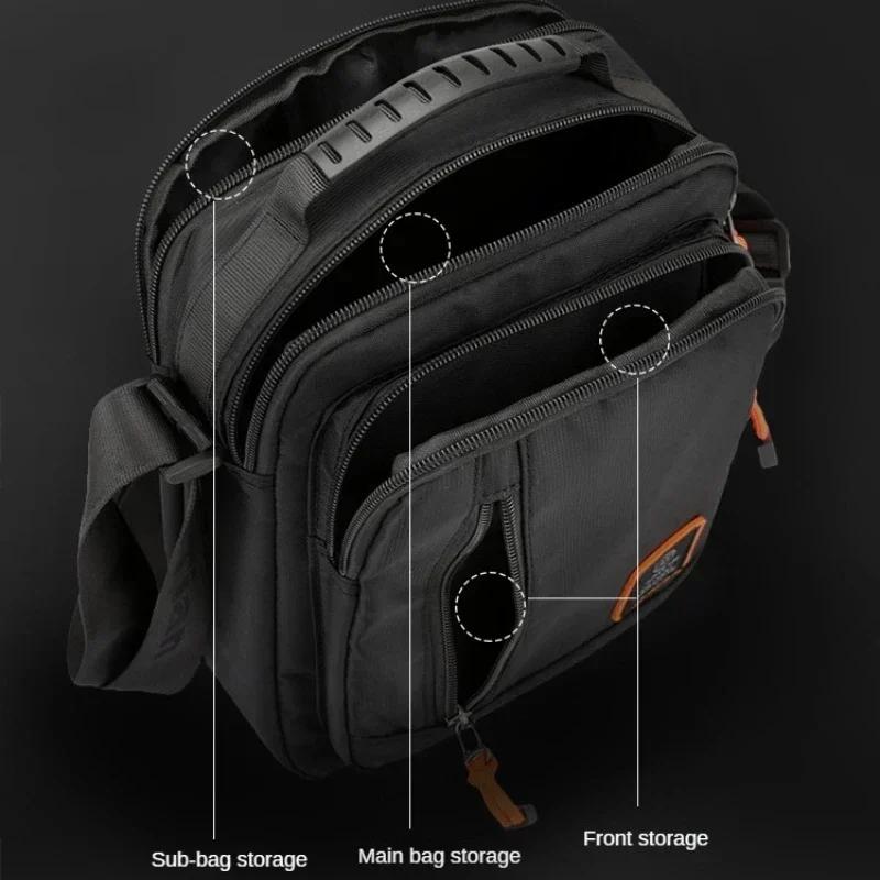 Moda 3 Katmanlar Erkekler Küçük Omuz Çantası Yüksek Kaliteli Dayanıklı Naylon Erkek Çanta Taşınabilir askılı çanta Flap Mini Bel Çantası