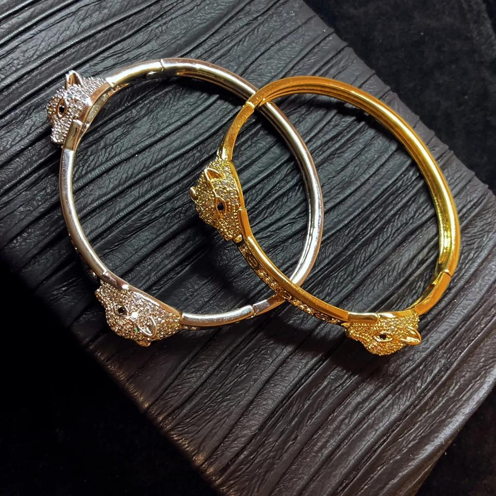 New Exquisite Luxury Double Leopard Head Micro-embellished Bracelet Bracelet