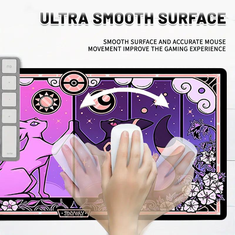 1Pc Fantasy Creatures Moonlit Dreamscape Gaming Mouse Pad Keyboard Desk Mat Non-slip Rubber Lock Edge Waterproof Computer Mousepad for Office Home Dec