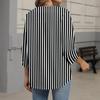 Women's stylish casual striped checkered printed blouse