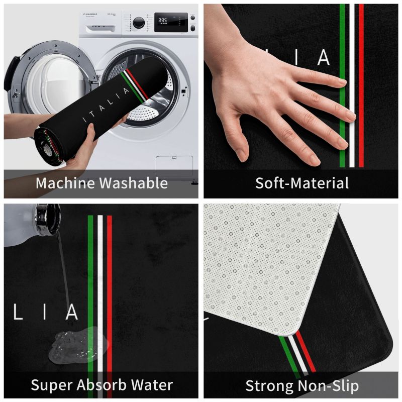 Flag of Italy Floor Mat for Front Door Personalized Door Mat Non Slip Kitchen Bathroom Carpet Rug Home Office Decoration