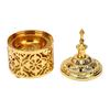 Arabic Incense Holder Pot Vintage Decorative Candle Stand for Home Tabletop Decoration Zinc Alloy Gold Style 1