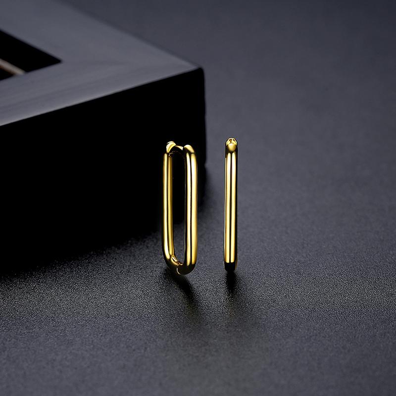 LUOTEEMI Woman Free Shipping U Shape Item Huggie Hoop Large Hot Sale Fashion Vintage Earring Free Delivery