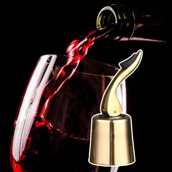 Weinverschluss, gute Abdichtung, Edelstahl, auslaufsicher, einfache Bedienung, langlebiger Vakuum-Weinverschluss