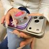 Advanced Illusion Color Gradient Water Ripple Purple Mirror With Holder Magnetic Phone Cover Case For iPhone 17 16 15 Pro Max