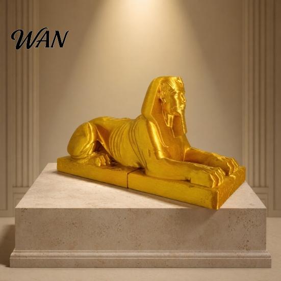 Ancient Egypt Statue Egyptian Sphinx Collectible Figurine, 3D Printed Mini Statue, Office Desk Decoration Vintage Souvenir Ornament for Home