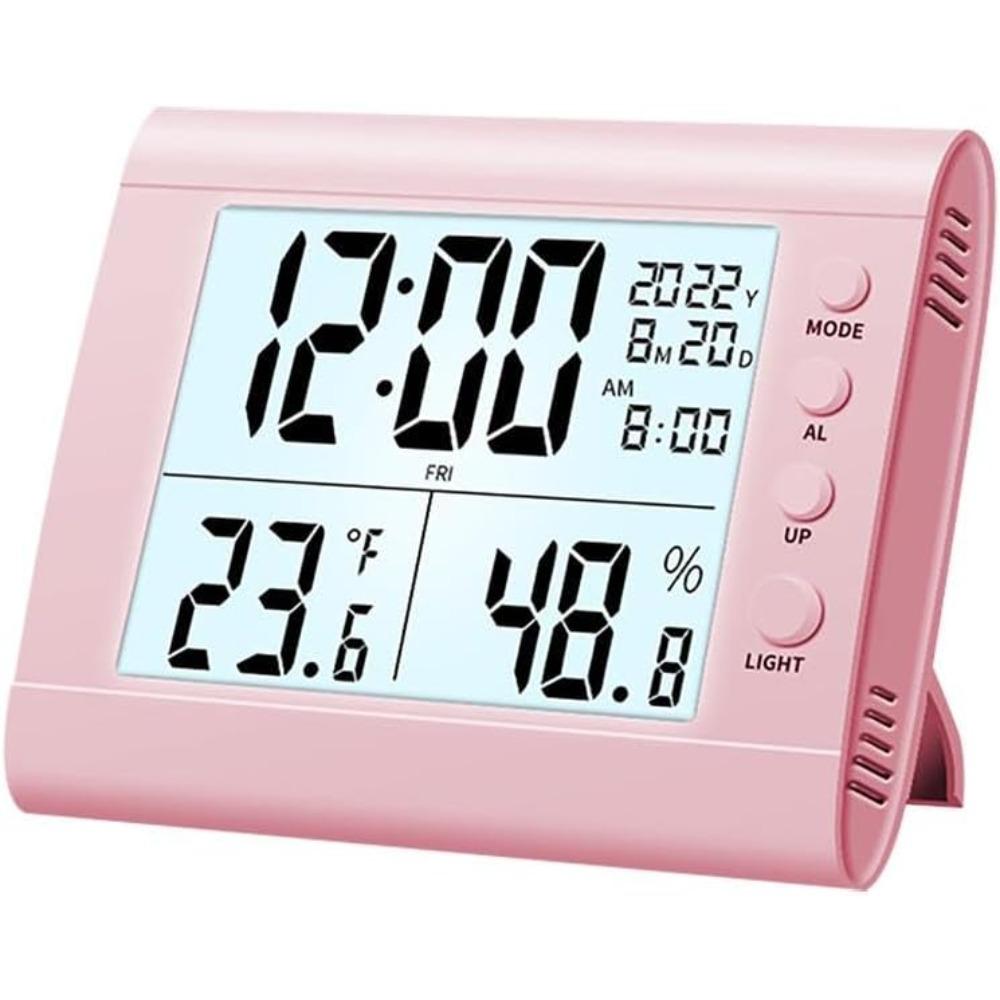 Generic Digital Alarm Clock for Bedrooms, 12/24h Switching Countdown Time Digital Electronic Clock LED Display Electronic Clock