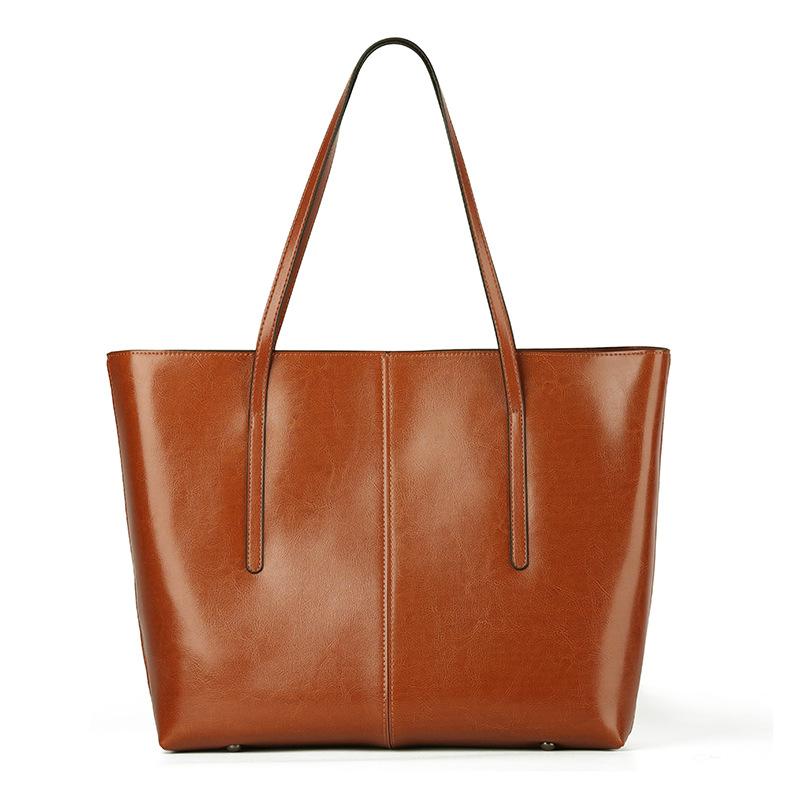 Vintage Cowhide Large Bag Women's Bag 2025 New Tote Bag Large Capacity Genuine Leather Versatile Commuter Shoulder Bag