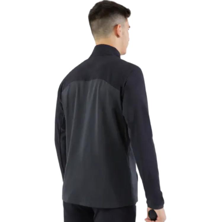 DECATHLON Breathable Sweat-Wicking Stand Collar Long Sleeve Jacket Men's Black/Grey