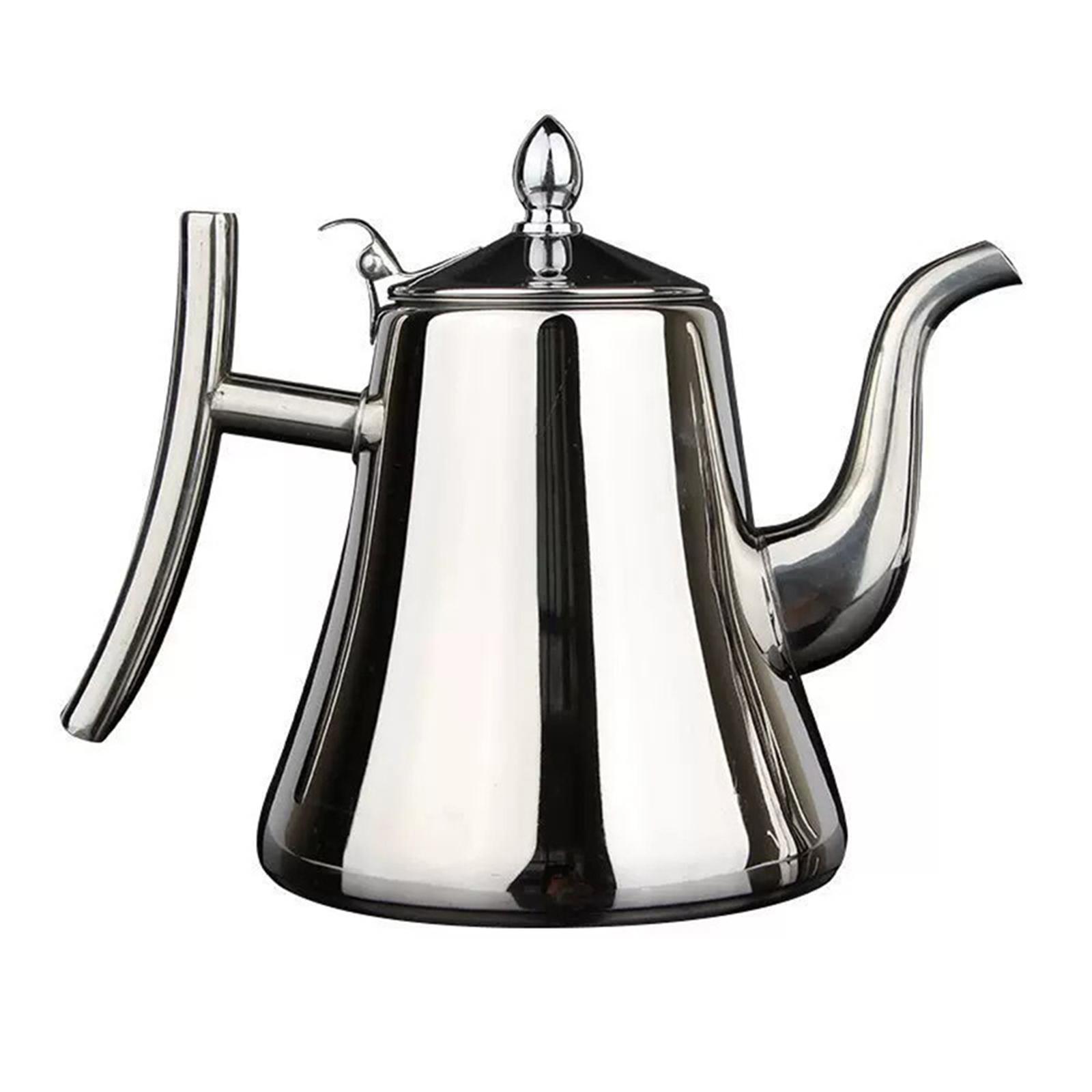 Kitchen Stainless Steel Teapot Infuser Coffee Pot Induction Cooker Kettle 1.0L Silver