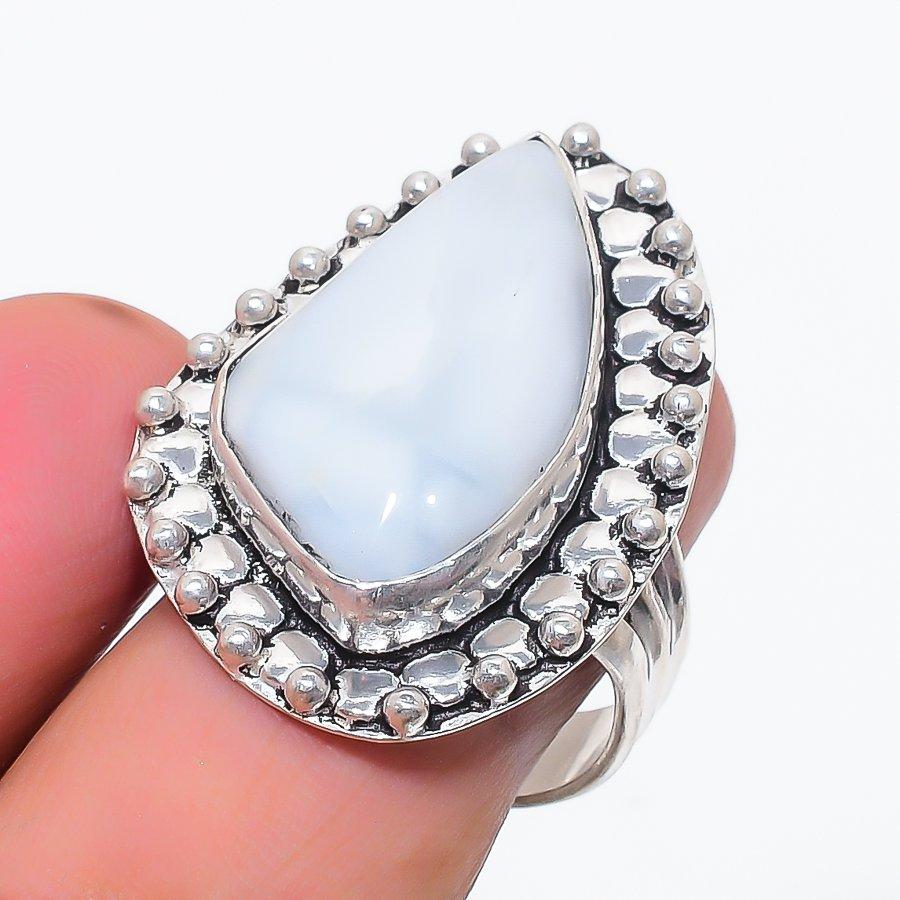 Natural Moonstone Gemstone Handmade 925 Sterling Silver Jewelry Ring Size 8 s1m52