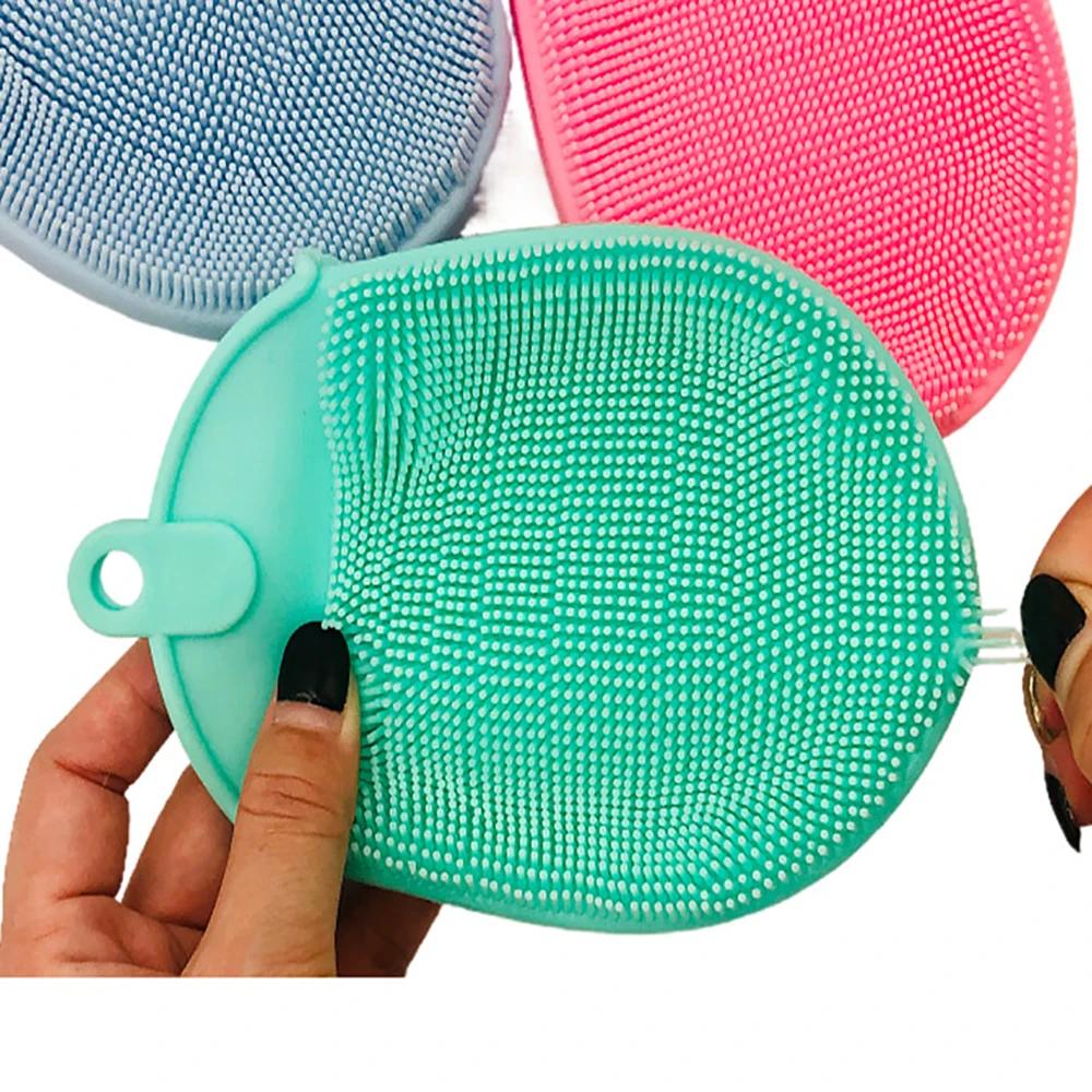 Massage-Badetuch, Silikon-Badebürste, hautreinigende Silikon-Badebürsten, Duschhandschuhe, Bad-Peeling-Entferner, Körperpeeling