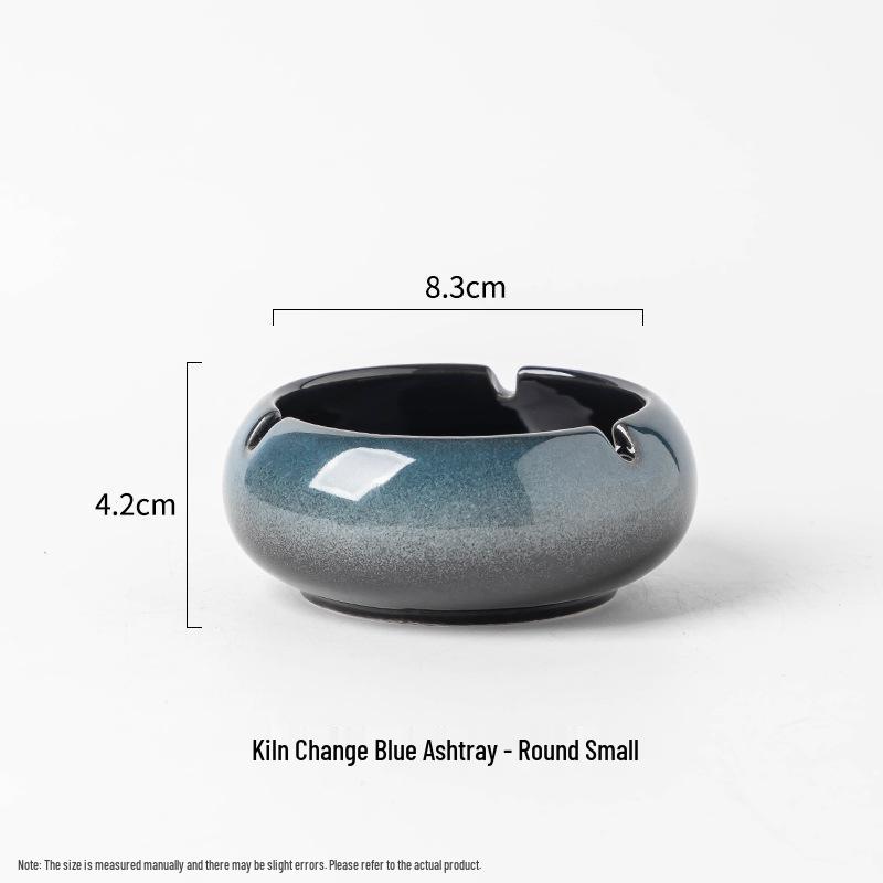 Large Ceramic Ashtray for Tea Room, Living Room, or Office - Chinese Style, Anti-Fly Design