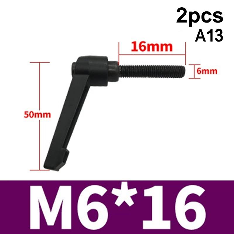 2Pcs M4 M5 M6 M8 Clamping Lever Machinery Adjustable 7-Shaped Handle Locking External Male Thread Knob