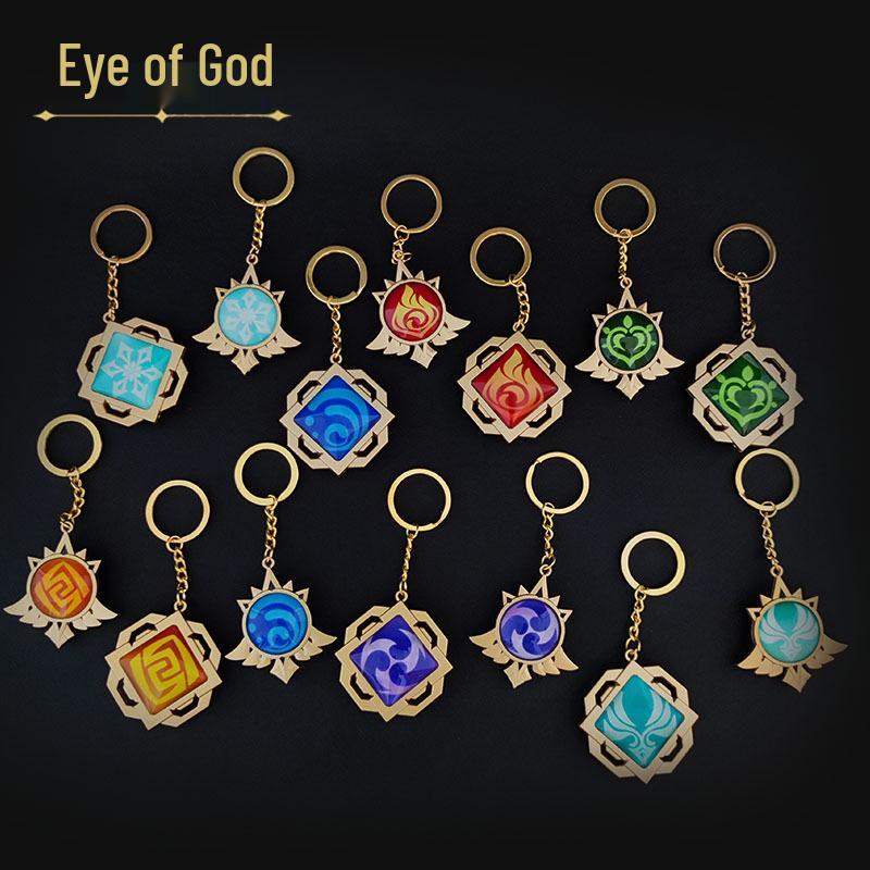 YS Dual-Sided Luminous God's Eye Glass Pendant Keychain