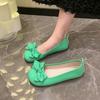 Gentle fairy wind soft-soled single shoes female summer new bow flat-soled beanie shoes comfortable shallow grandma shoes