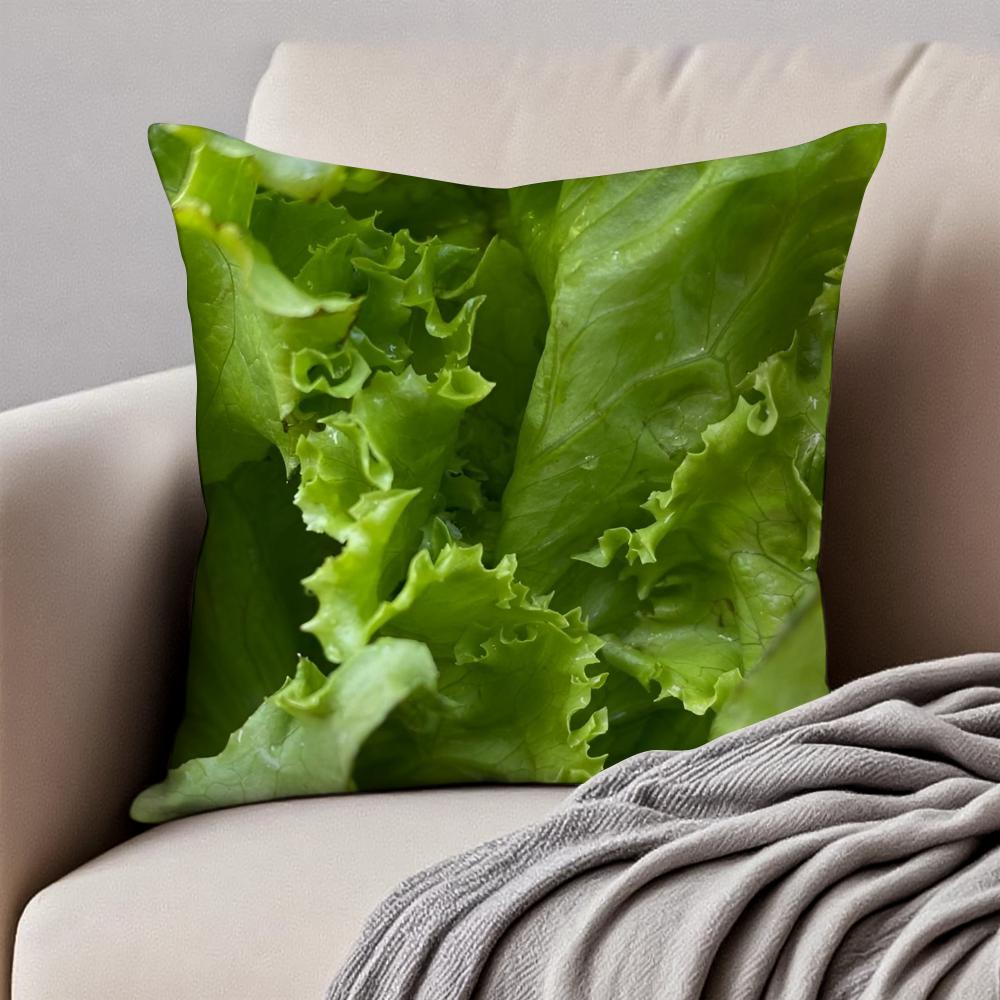 Healthy Fresh Food Anime Style Art Cushion Cover Pillowcase Antidustmite Invisible Zipper Short Plush Sofa Cushion 30X30cm