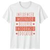 Influencer Motivator Believer Encourager Educator TShirt Teacher Svg Education