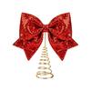 Shiny Sequin Bow Tree Topper Stable Christmas Tree Top Decoration  Home Christmas
