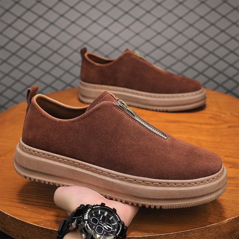 Neue Herren-Freizeitschuhe mit dicker Sohle, atmungsaktive Herren-Slipper in Übergröße, flache Laufschuhe