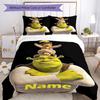 3pcs Custom Name Shrek Bedding Set Duvet Cover Closure Includes 1 Duvet Cover & 2 Pillowcases, Soft and Comfortable for All Seasons.