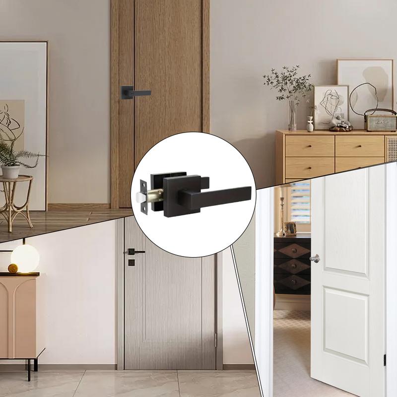 Matte Black Door Handle Door Locks Door Levers For Passage Heavy Duty Door Locks Reversible Flat Levers Privacy Door Levers