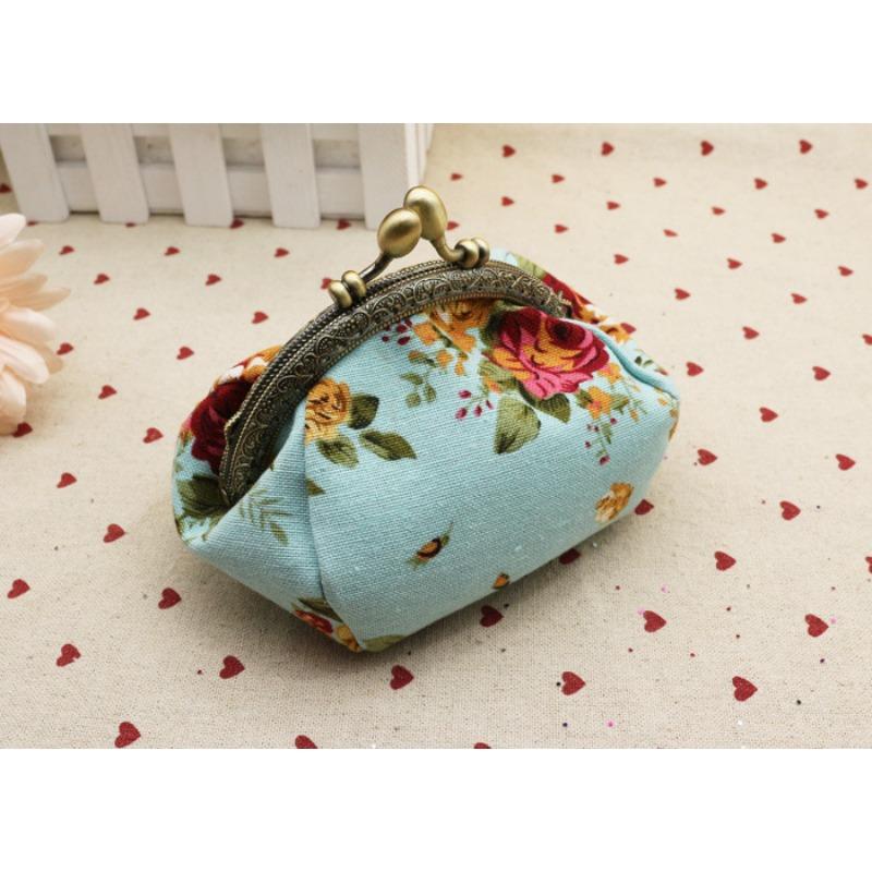 1pc Vintage Floral Print Clutch Wallet with Push-Lock Closure - Multi-Compartment Organizer for Coins, Cards & Keys,Travel Purse