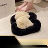 Fashion 2025 Autumn/Winter Candy Color Plush Slippers, Women's Plush Thick Sole Plus Size Cotton Slippers