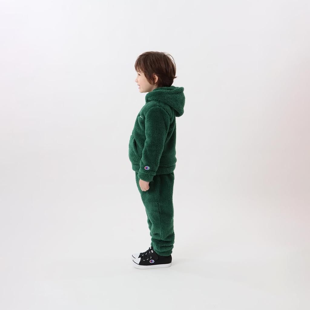 Champion Long Sleeve Script Logo Zip Hooded Kids' Jacket, Basic, CK-Y601-570-120