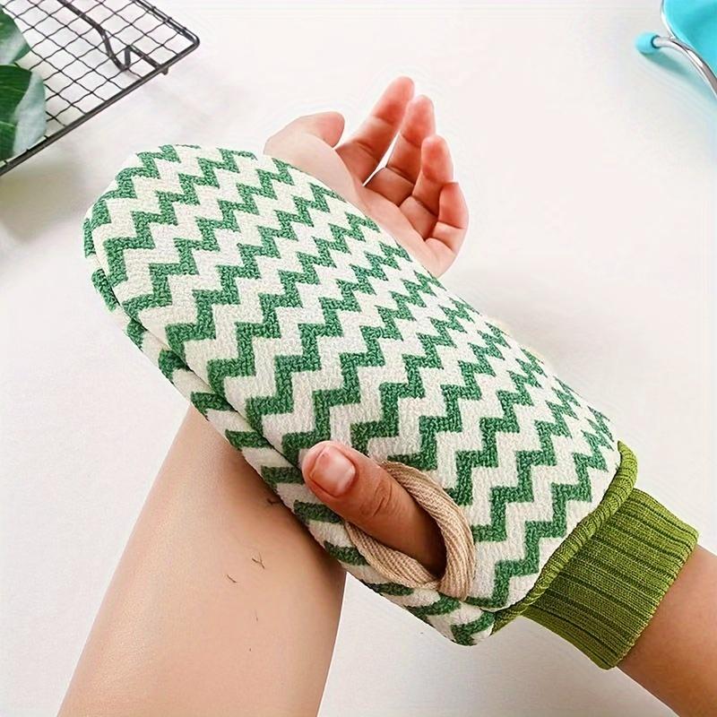 Exfoliating Bath Gloves, Double-Sided Wave Pattern, Strong Decontamination Washcloth for Adults, Men & Women, Dead Skin Removal Spa Mitts