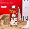 Portable Christmas Snowman Stainless Steel Water Bottle with Straw