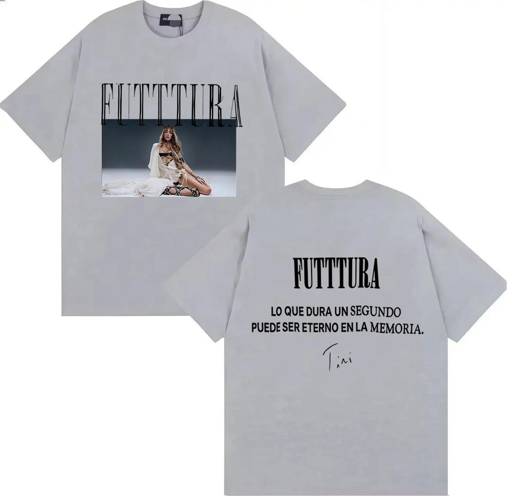 2026 Trendy Hot Singer TINI Futttura Tour Product Printed Aesthetic Y2K Summer Print 100 Pure Cotton Breathable Loose Tshirt
