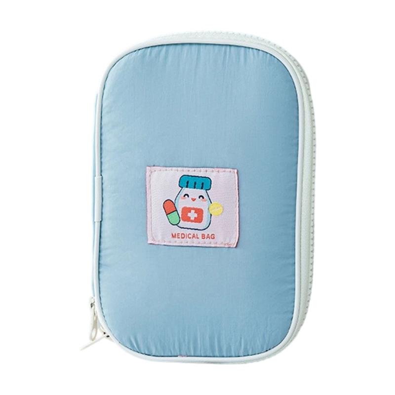 

Large Capacity Waterproof Medicine Portable Durable Nylon First Aid Storage Bag For Travel Camping Home Emergency Use синий