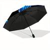 1pc Heart FlameAutomatic Folding Umbrella, Portable & Foldable Design with 8 Ribs, Casual Outdoor Accessory Yy250804291