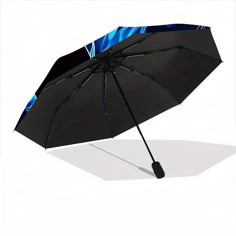 1pc Heart FlameAutomatic Folding Umbrella, Portable & Foldable Design with 8 Ribs, Casual Outdoor Accessory Yy250804291
