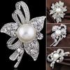New Bouquet Rhinestone Bridal Pin Silver Crystal Brooch Pearl Brooches Flower