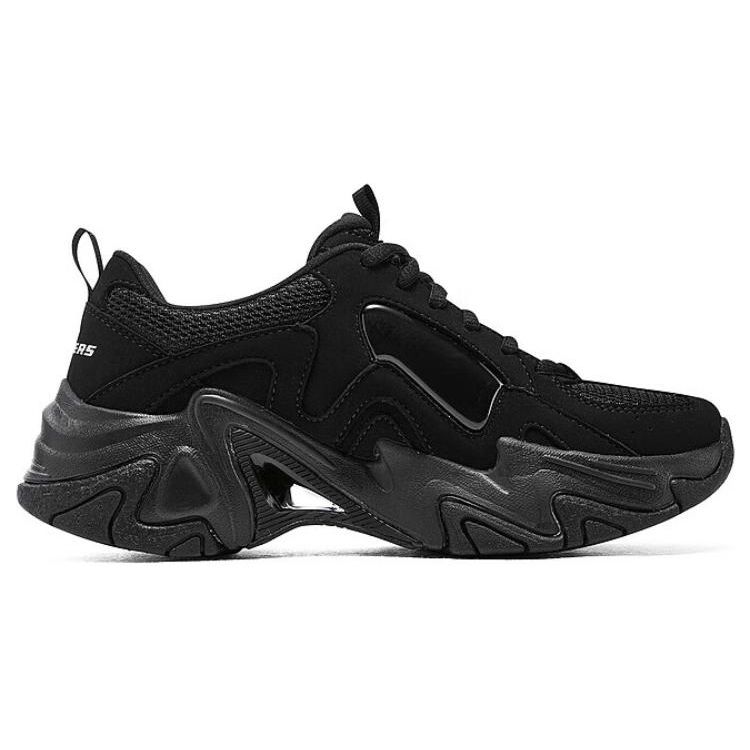 Skechers Stamina V3 Fabric Synthetic Leather Mecha Shoes Generation Three Sports Comfort Low Top Casual Shoes Women Sneakers Black 896151-BBK