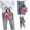 Hippie Colorful Flower Insulated Lunch Bag for Kids School Cooler Thermal Food Box Tote Portable Lunch Boxes Container