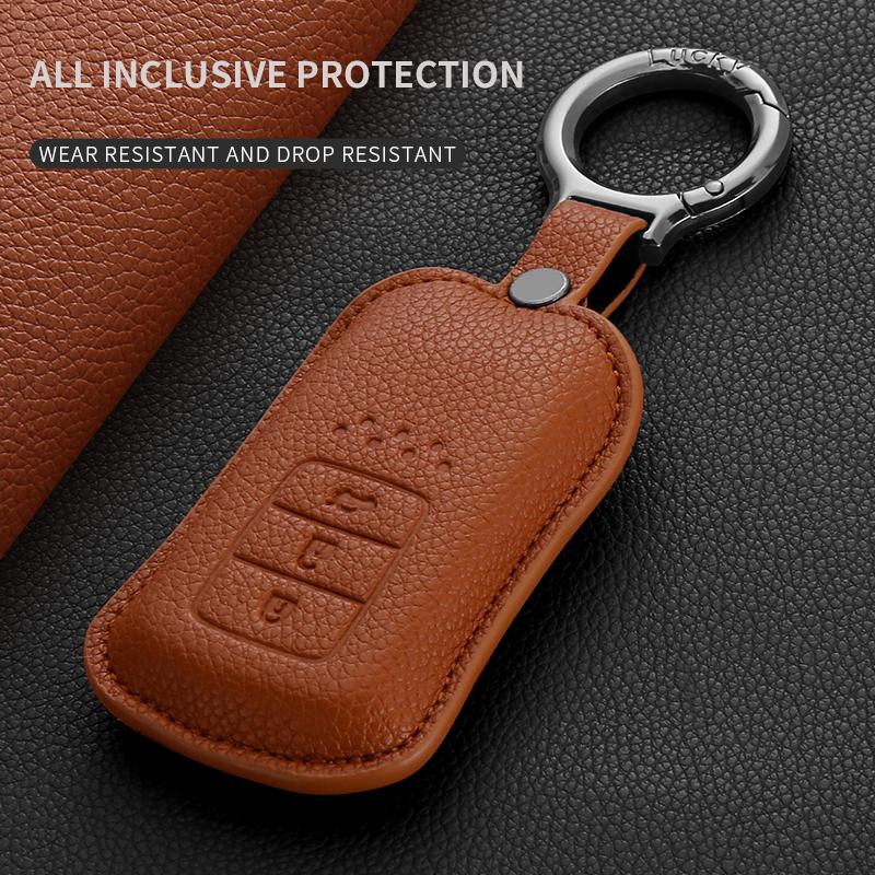 Leather Car Key Case Cover For Honda Honda Accord Civic 10Th Cr-V Hr-V Insight Odyssey Pilot Ridgeline Jazz Jade Fit Freed City