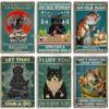 Mfoever  Artisian Funny Pet Retro Metal Sign Salem Sanctuary Cat Vintage Decorative Tin Plate Bar Pub Club Home Man Cave Wall Decor