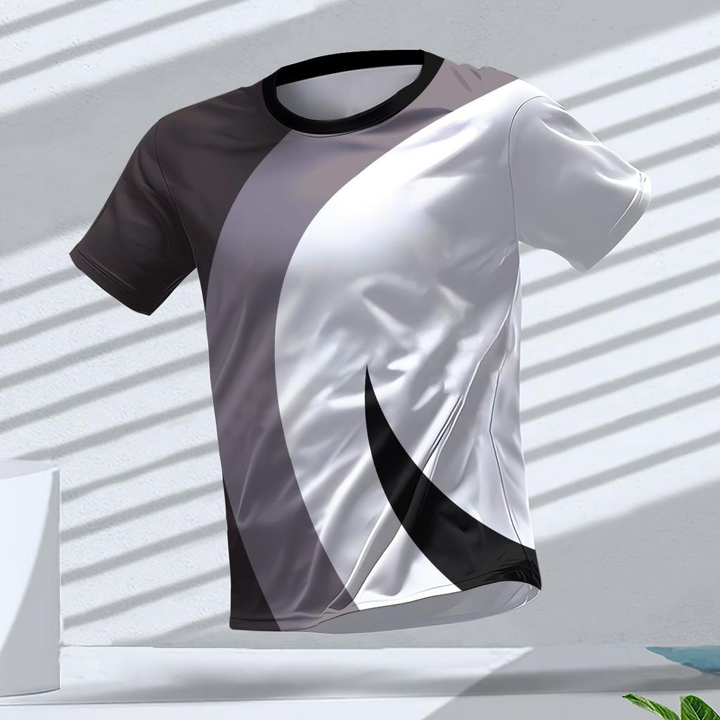 Summer Quick Dry Breathable Men's T Shirt Outdoor Run Fitness Sports Short Sleeve Tees Casual O-neck Oversized T-shirt Daily Top