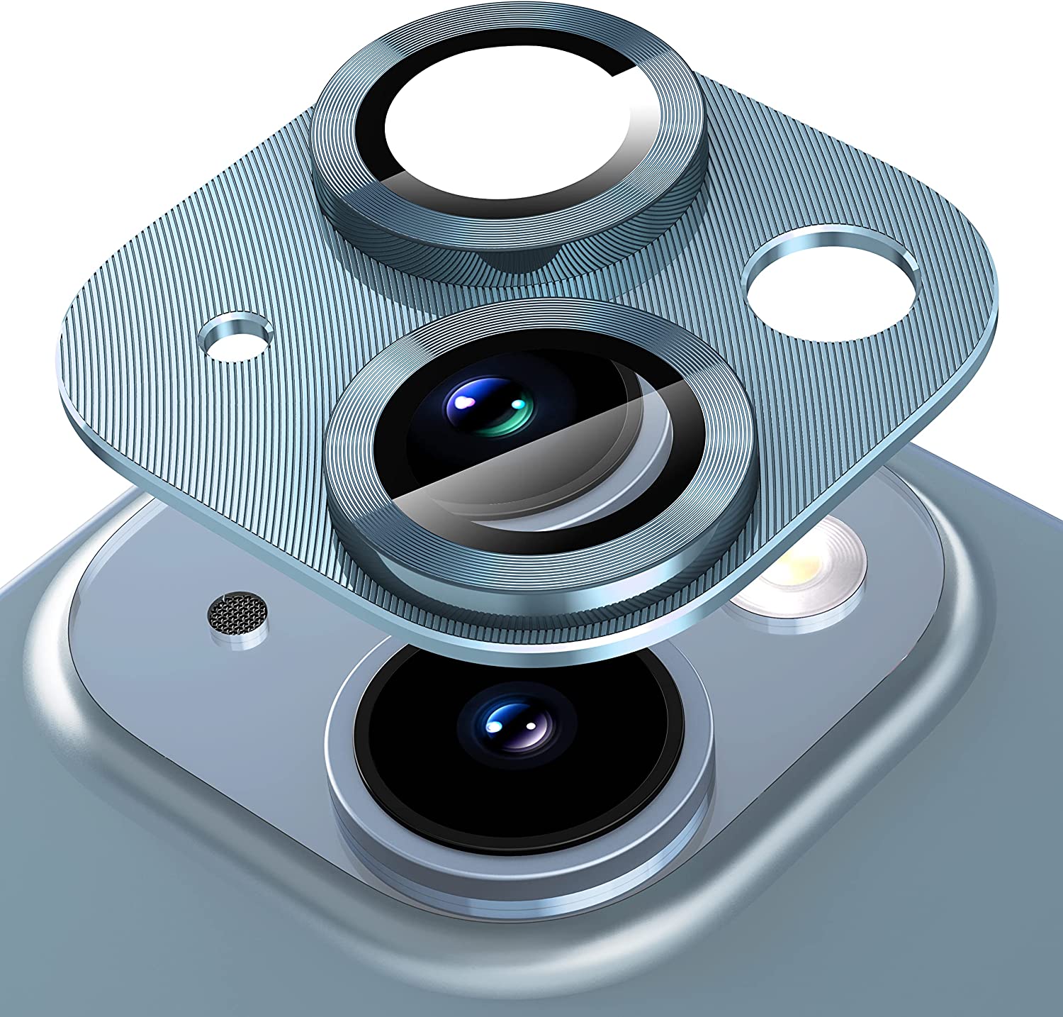 

Серый металлический защитный чехол для объектива камеры для IPhone 15 Pro Max 14 Plus 13 14Pro IPhone12 Mini, защитный чехол из закаленного стекла iPhone 14/14 plus синий