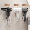 Hair Dryer Holder with Suction Cup Strong Load-bearing Easy To Install Punch-Free Wall Mount 360-Degree Rotating Hair Dryer Rack