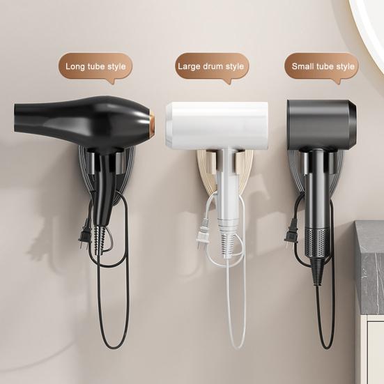 Hair Dryer Holder with Suction Cup Strong Load-bearing Easy To Install Punch-Free Wall Mount 360-Degree Rotating Hair Dryer Rack