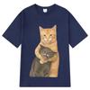 2026 Summer Hot Sale Funny Cat Meme Vintage T Shirt Unisex Casual Harajuku Hip Hop Punk Cotton T-shirt Short Sleeve Casual Clothing